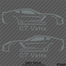 C7 Chevy Corvette Silhouette (PAIR) Vinyl Decal