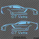 C7 Chevy Corvette Silhouette (PAIR) Vinyl Decal
