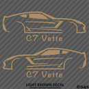 C7 Chevy Corvette Silhouette (PAIR) Vinyl Decal