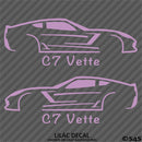 C7 Chevy Corvette Silhouette (PAIR) Vinyl Decal