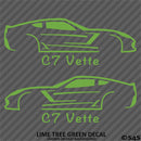 C7 Chevy Corvette Silhouette (PAIR) Vinyl Decal
