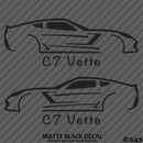 C7 Chevy Corvette Silhouette (PAIR) Vinyl Decal