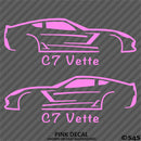 C7 Chevy Corvette Silhouette (PAIR) Vinyl Decal