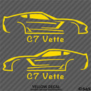 C7 Chevy Corvette Silhouette (PAIR) Vinyl Decal