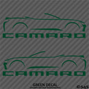 6th Gen Chevy Camaro Convertible Silhouette (PAIR) Vinyl Decal Style 1