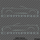 6th Gen Chevy Camaro Convertible Silhouette (PAIR) Vinyl Decal Style 1