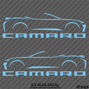 6th Gen Chevy Camaro Convertible Silhouette (PAIR) Vinyl Decal Style 1
