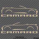 6th Gen Chevy Camaro Convertible Silhouette (PAIR) Vinyl Decal Style 1