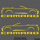 6th Gen Chevy Camaro Convertible Silhouette (PAIR) Vinyl Decal Style 1