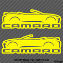 6th Gen Chevy Camaro Convertible Silhouette (PAIR) Vinyl Decal Style 2