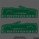 6th Gen Chevy Camaro Convertible Silhouette (PAIR) Vinyl Decal Style 2