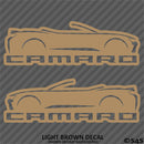 6th Gen Chevy Camaro Convertible Silhouette (PAIR) Vinyl Decal Style 2