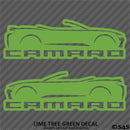 6th Gen Chevy Camaro Convertible Silhouette (PAIR) Vinyl Decal Style 2