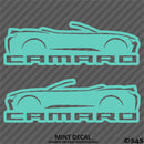 6th Gen Chevy Camaro Convertible Silhouette (PAIR) Vinyl Decal Style 2