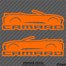 6th Gen Chevy Camaro Convertible Silhouette (PAIR) Vinyl Decal Style 2