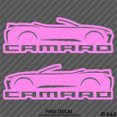 6th Gen Chevy Camaro Convertible Silhouette (PAIR) Vinyl Decal Style 2