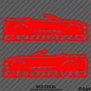6th Gen Chevy Camaro Convertible Silhouette (PAIR) Vinyl Decal Style 2