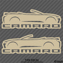 6th Gen Chevy Camaro Convertible Silhouette (PAIR) Vinyl Decal Style 2