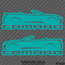 6th Gen Chevy Camaro Convertible Silhouette (PAIR) Vinyl Decal Style 2