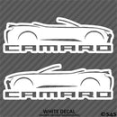 6th Gen Chevy Camaro Convertible Silhouette (PAIR) Vinyl Decal Style 2