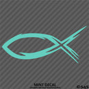 Tribal Christian Fish God Vinyl Decal