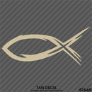 Tribal Christian Fish God Vinyl Decal