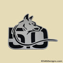 "Coyote Growler 5.0" Mustang Acrylic Badge Brushed Nickel/Black - S4S Designs