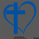 Heart & Cross Religious Vinyl Decal