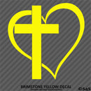 Heart & Cross Religious Vinyl Decal