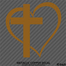 Heart & Cross Religious Vinyl Decal