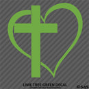 Heart & Cross Religious Vinyl Decal