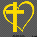 Heart & Cross Religious Vinyl Decal
