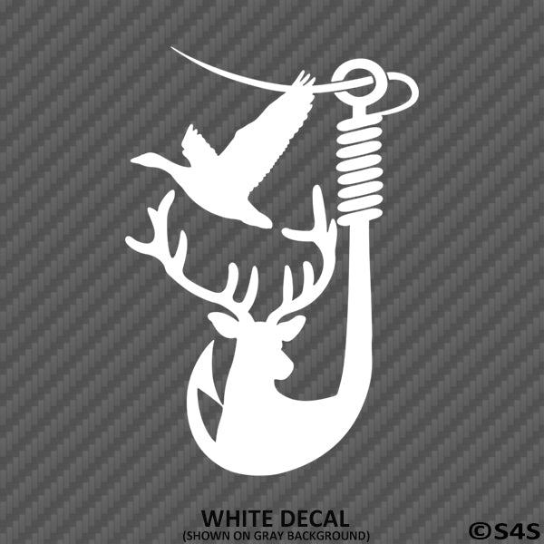 duck and fish hook Duck, Buck and Fish Hook Vinyl Decal Version 2 – S4S Designs