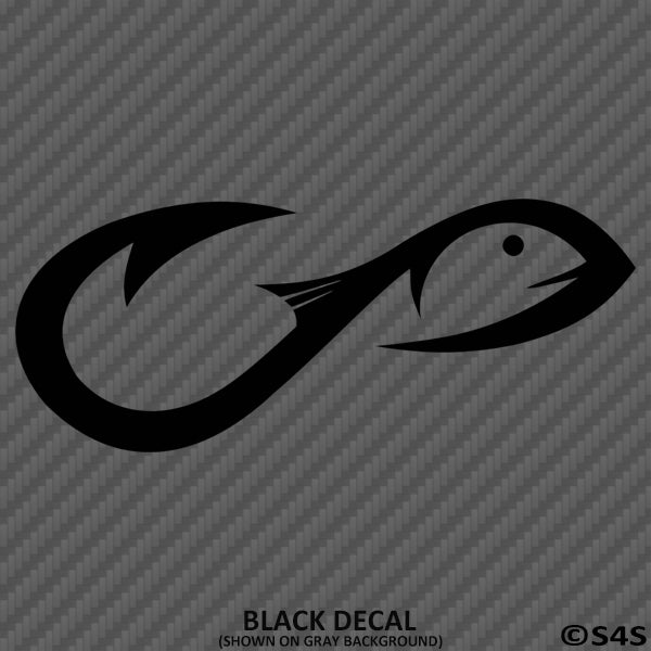 Fish Hook Silhouette Fishing Vinyl Decal – S4S Designs