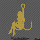 Sexy Girl On Fishing Hooks Vinyl Decal