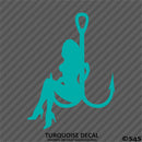 Sexy Girl On Fishing Hooks Vinyl Decal
