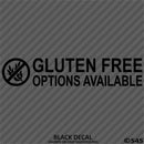 Business Decal: "Gluten Free Options Available" Vinyl Decal - S4S Designs