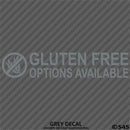 Business Decal: "Gluten Free Options Available" Vinyl Decal - S4S Designs