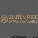 Business Decal: "Gluten Free Options Available" Vinyl Decal - S4S Designs