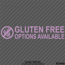 Business Decal: "Gluten Free Options Available" Vinyl Decal - S4S Designs