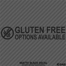 Business Decal: "Gluten Free Options Available" Vinyl Decal - S4S Designs