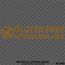 Business Decal: "Gluten Free Options Available" Vinyl Decal - S4S Designs