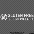 Business Decal: "Gluten Free Options Available" Vinyl Decal - S4S Designs