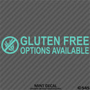 Business Decal: "Gluten Free Options Available" Vinyl Decal - S4S Designs