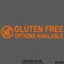 Business Decal: "Gluten Free Options Available" Vinyl Decal - S4S Designs