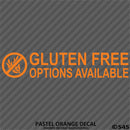 Business Decal: "Gluten Free Options Available" Vinyl Decal - S4S Designs