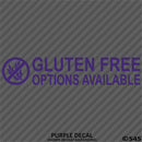 Business Decal: "Gluten Free Options Available" Vinyl Decal - S4S Designs