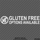 Business Decal: "Gluten Free Options Available" Vinyl Decal - S4S Designs