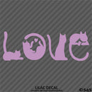 Love Cats Cute Silhouette Vinyl Decal
