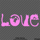 Love Cats Cute Silhouette Vinyl Decal